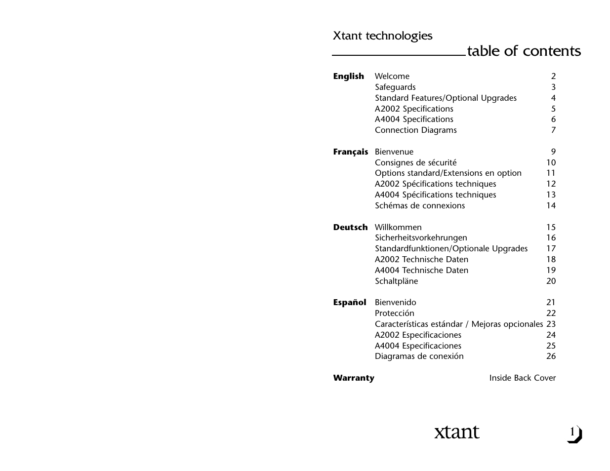 Xtant A4004 User Manual | Page 2 / 16