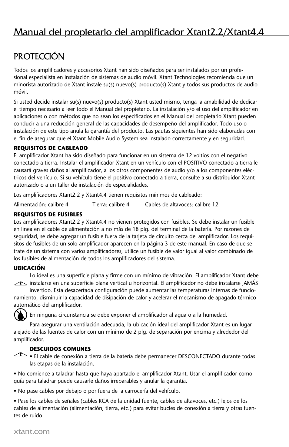 Protección | Xtant 2.2 User Manual | Page 22 / 36