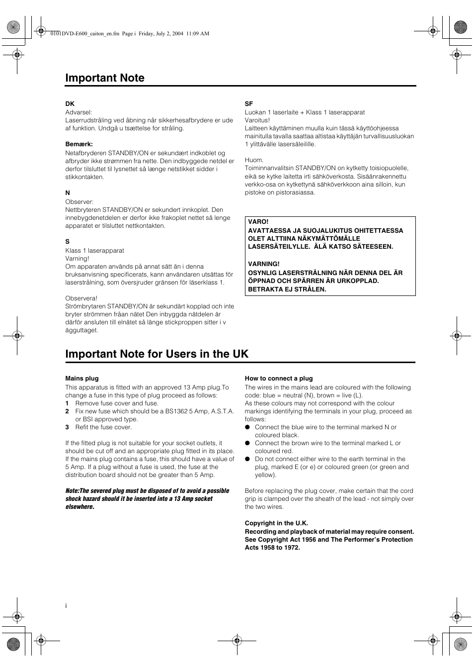 Yamaha PIANO CRAFT DVD-E600 User Manual | Page 2 / 30