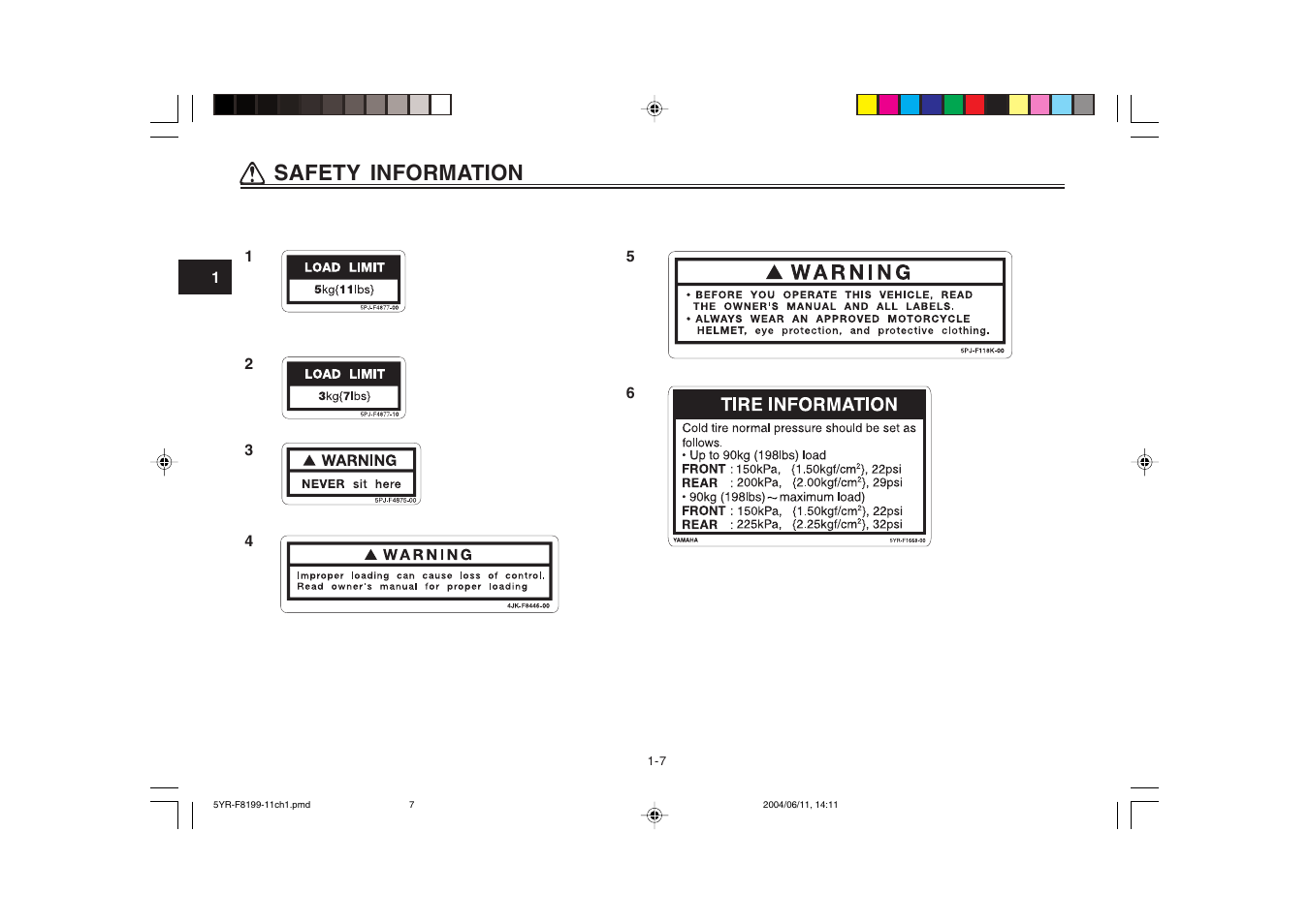 Qq safety information | Yamaha YJ125T User Manual | Page 14 / 76