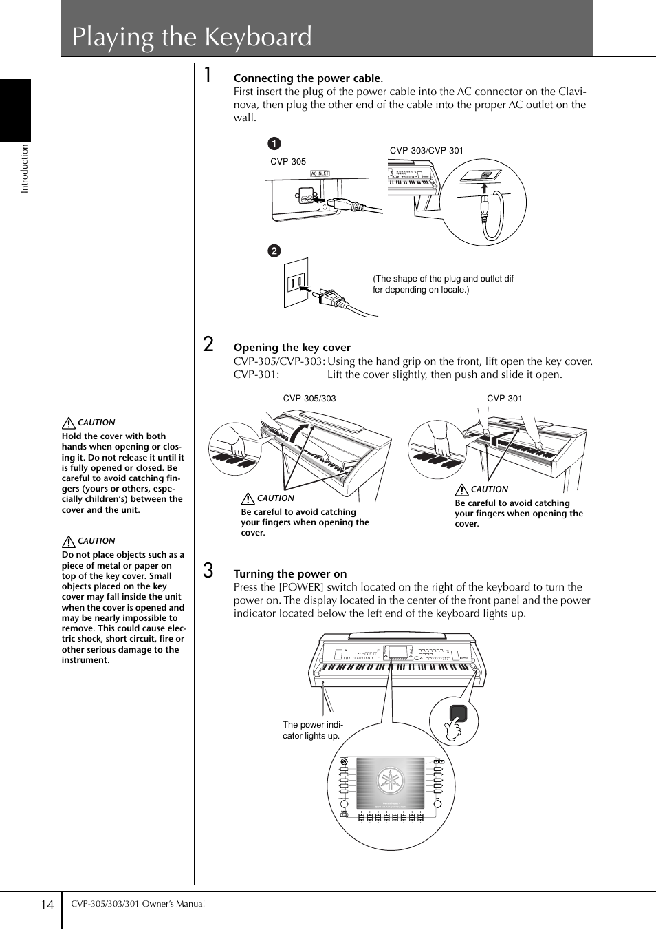 Playing the keyboard, P. 14 | Yamaha 303 User Manual | Page 14 / 220