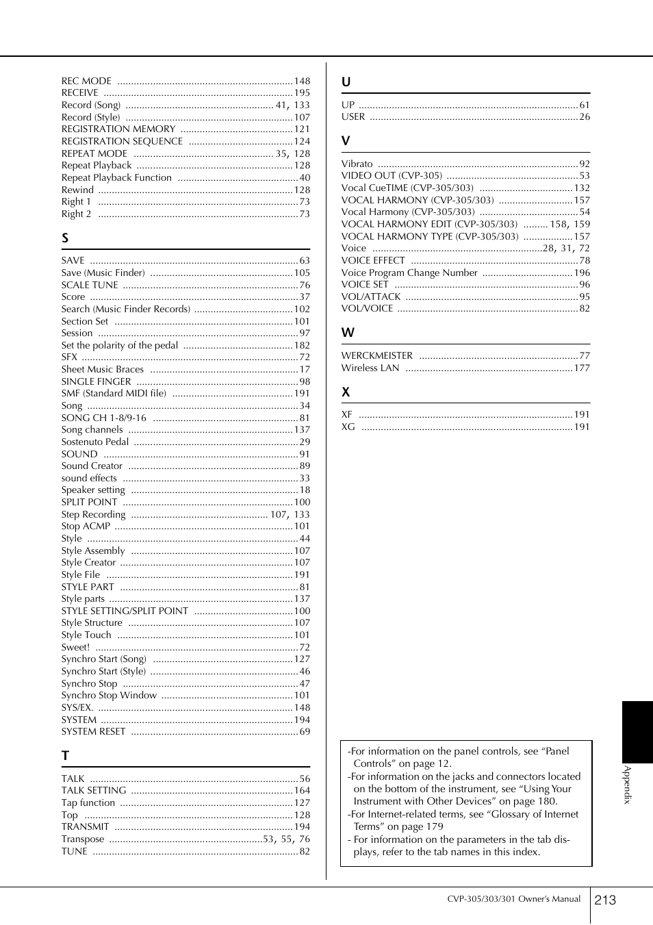 Yamaha 303 User Manual | Page 213 / 220