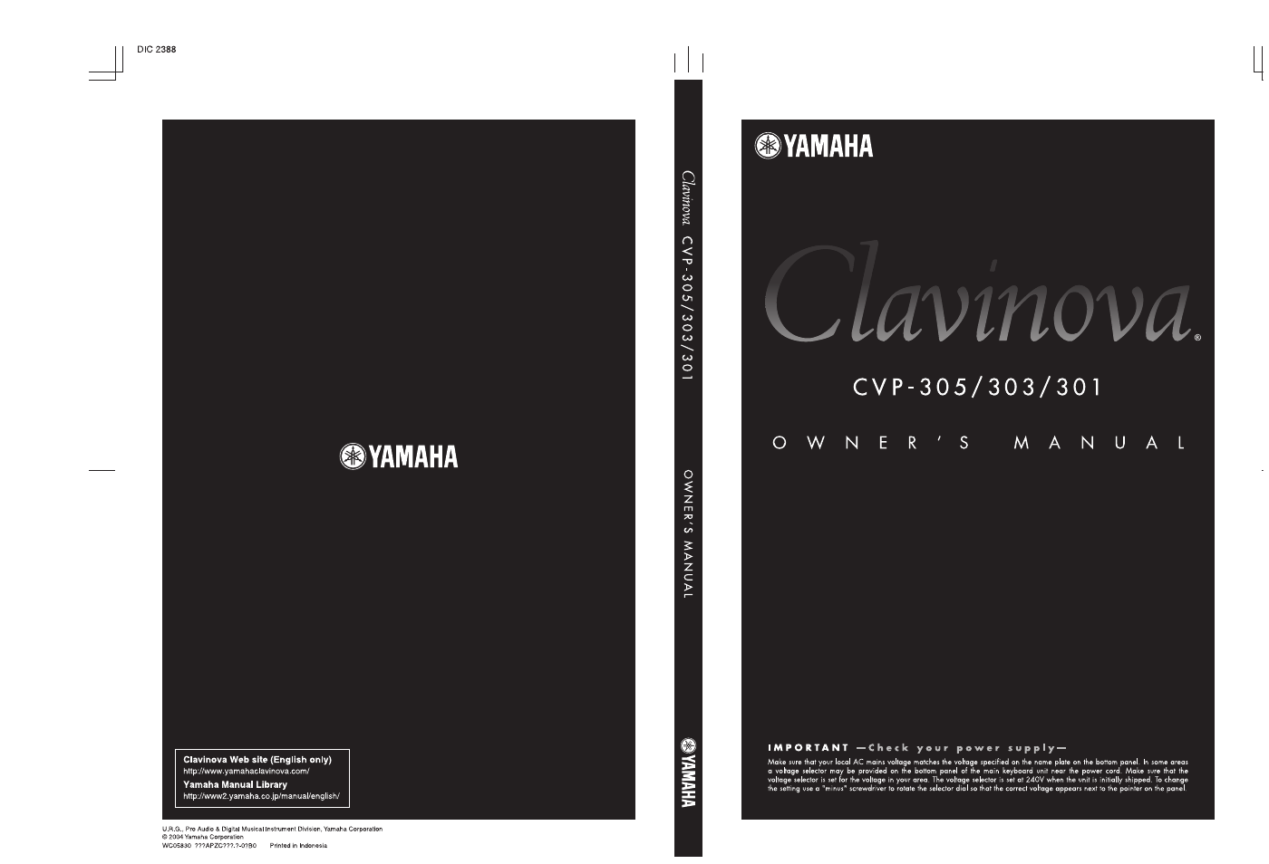 Yamaha 303 User Manual | Page 220 / 220