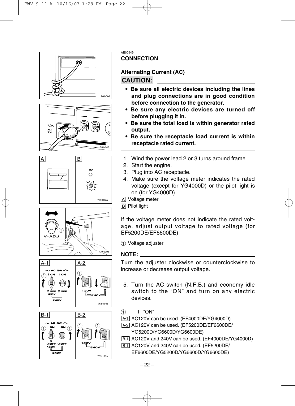 Connection | Yamaha EF4000DE User Manual | Page 27 / 62