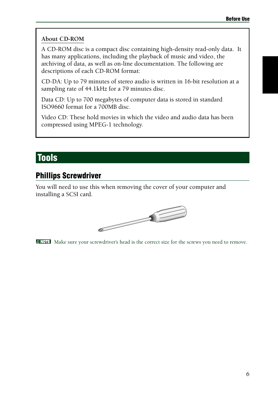 Tools, Phillips screwdriver | Yamaha CRW2100SX User Manual | Page 15 / 48