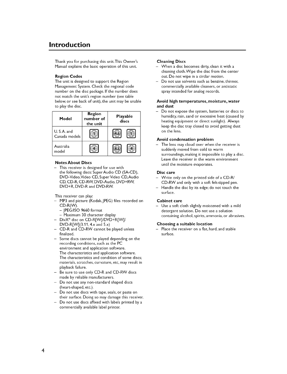 Introduction, Hffl m, Ah h | Yamaha CINEMASTATION NX-C300 User Manual | Page 8 / 53