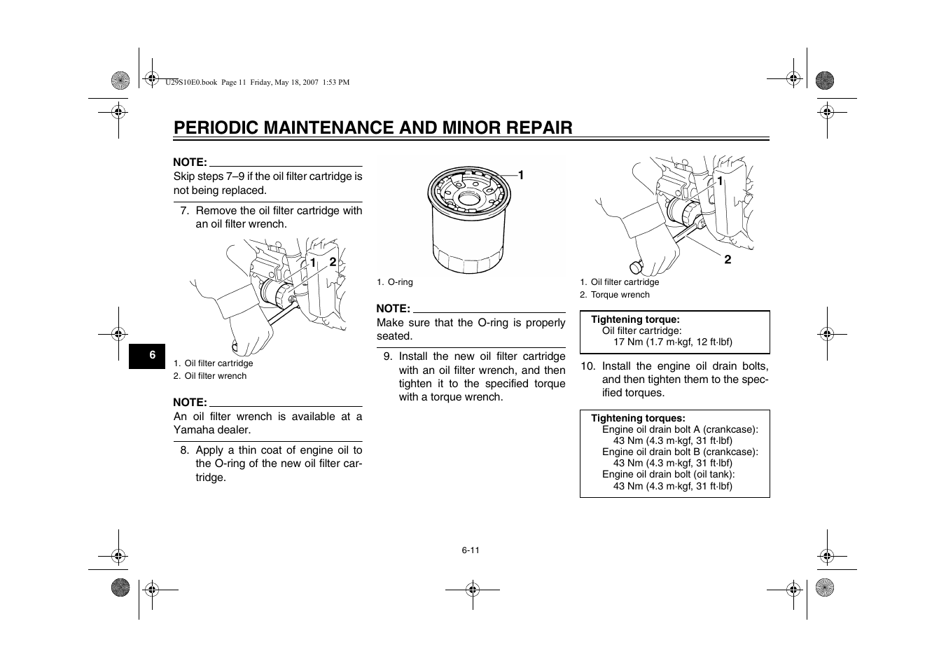 Periodic maintenance and minor repair | Yamaha STAR XV19CX(C) User Manual | Page 52 / 96