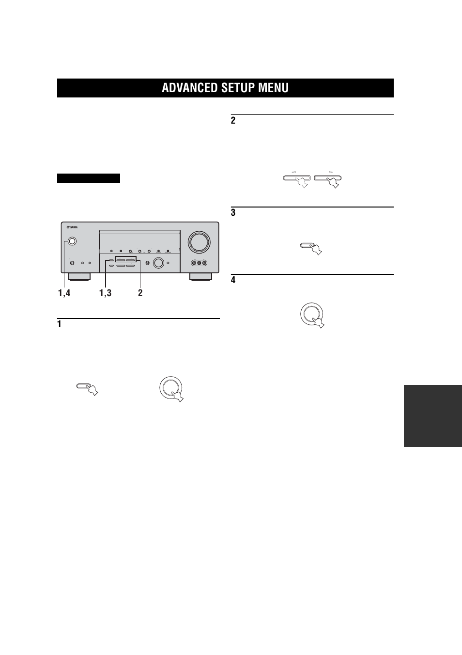 Advanced setup menu | Yamaha RX-V457 User Manual | Page 65 / 88