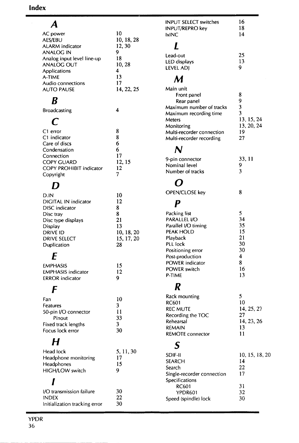 Yamaha YPDR601 User Manual | Page 40 / 42