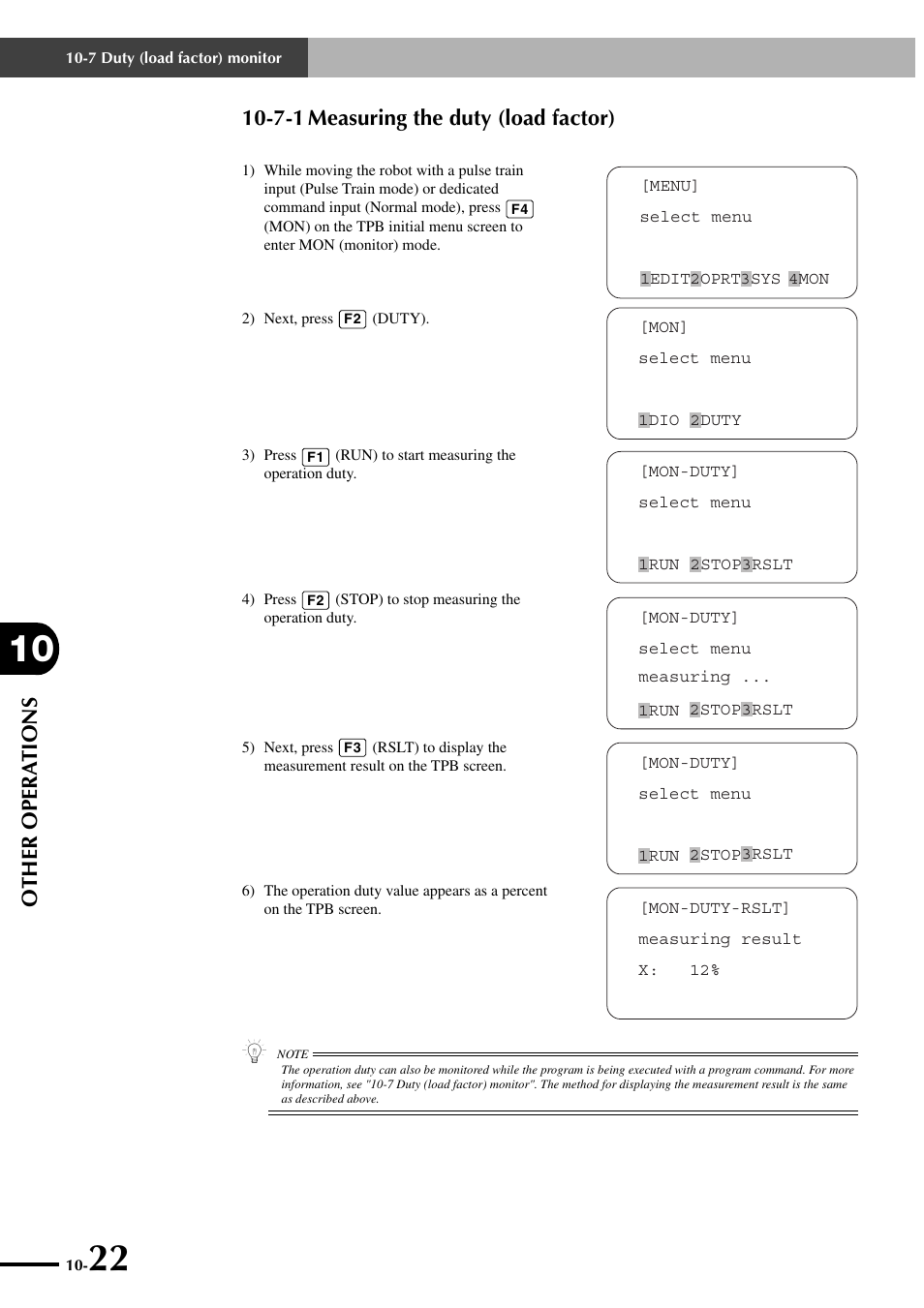 7-1 measuring the duty (load factor), Other opera tions | Yamaha SRCP User Manual | Page 168 / 246