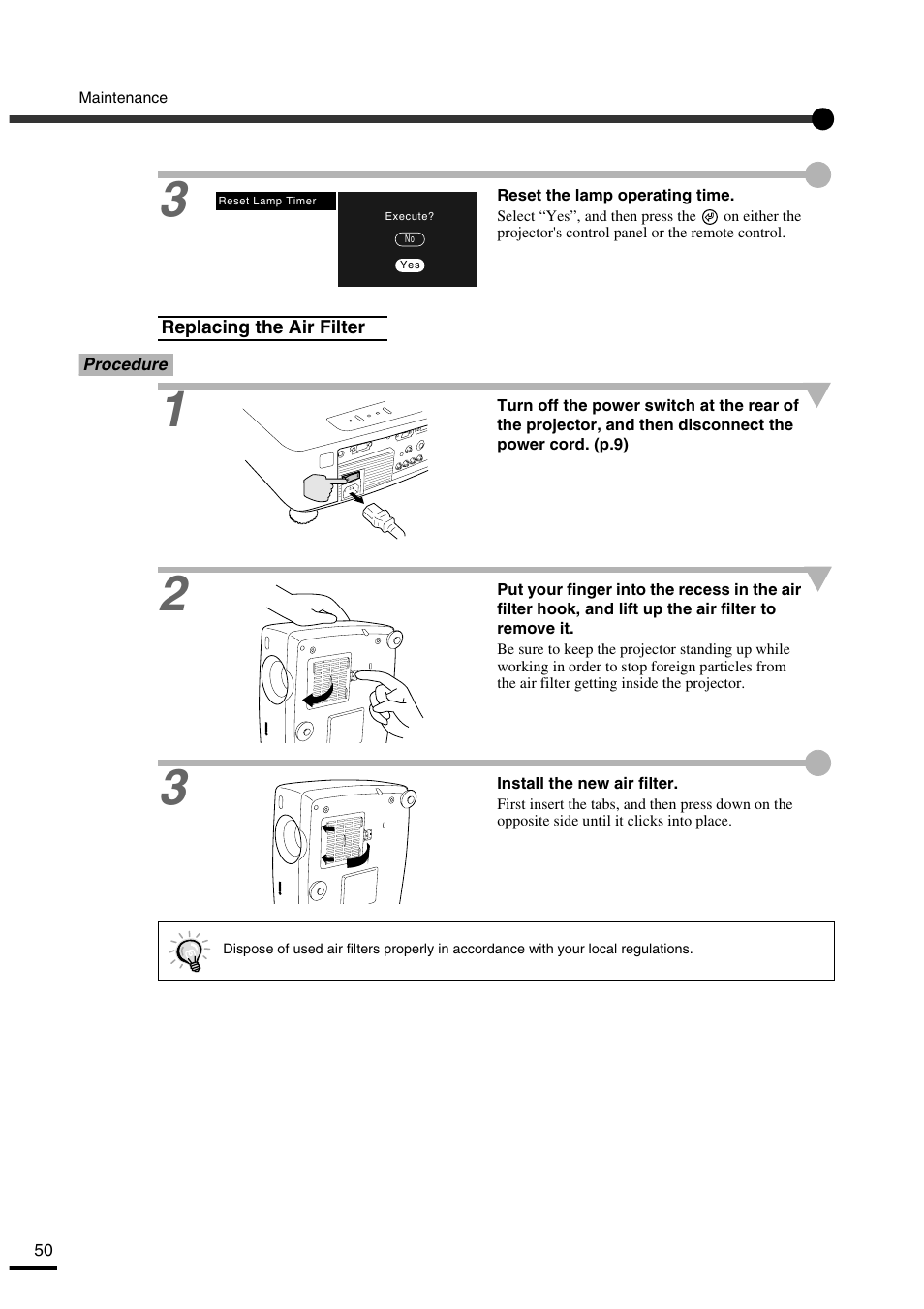 Replacing the air filter | Yamaha LPX-500 User Manual | Page 53 / 80