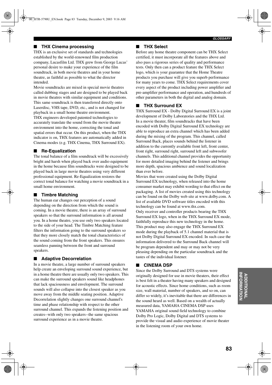 Yamaha HTR-5790 User Manual | Page 87 / 90