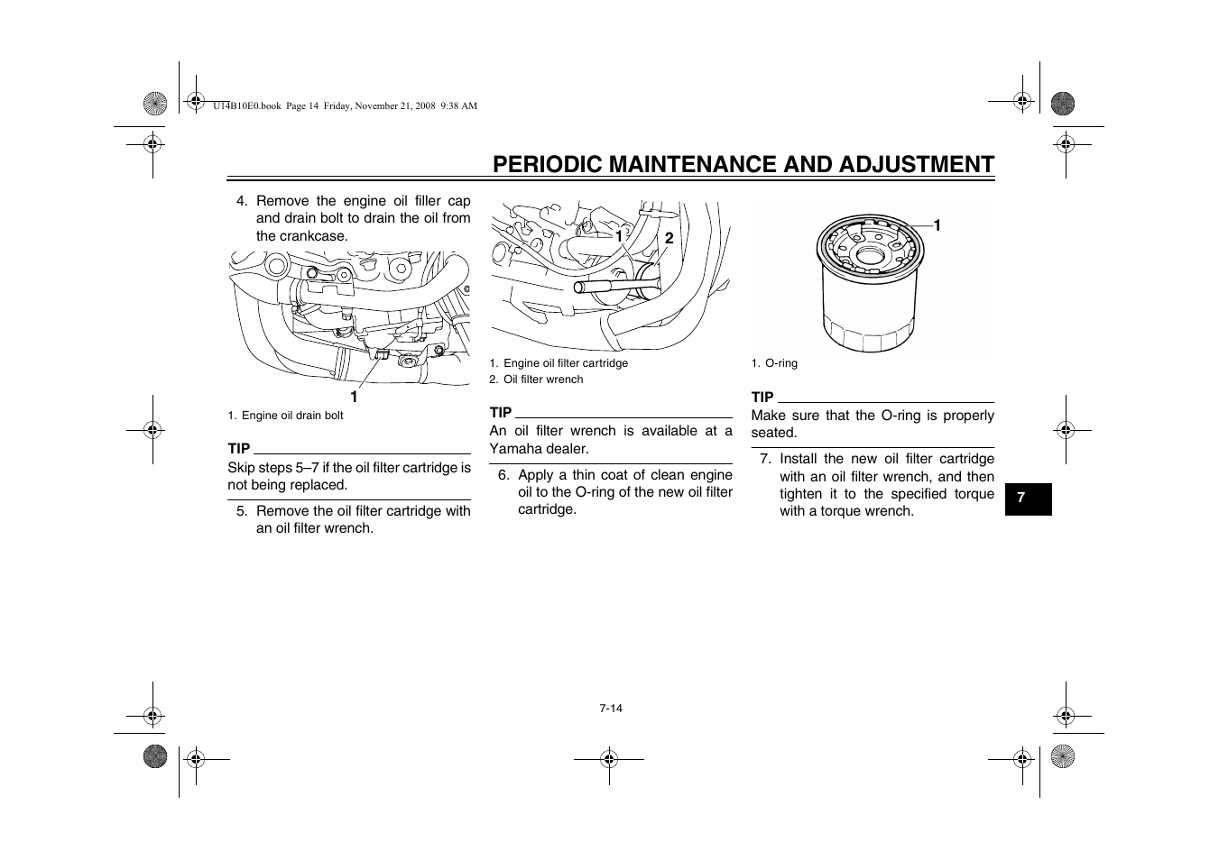 Periodic maintenance and adjustment | Yamaha YZFR1Y(C) User Manual | Page 69 / 122