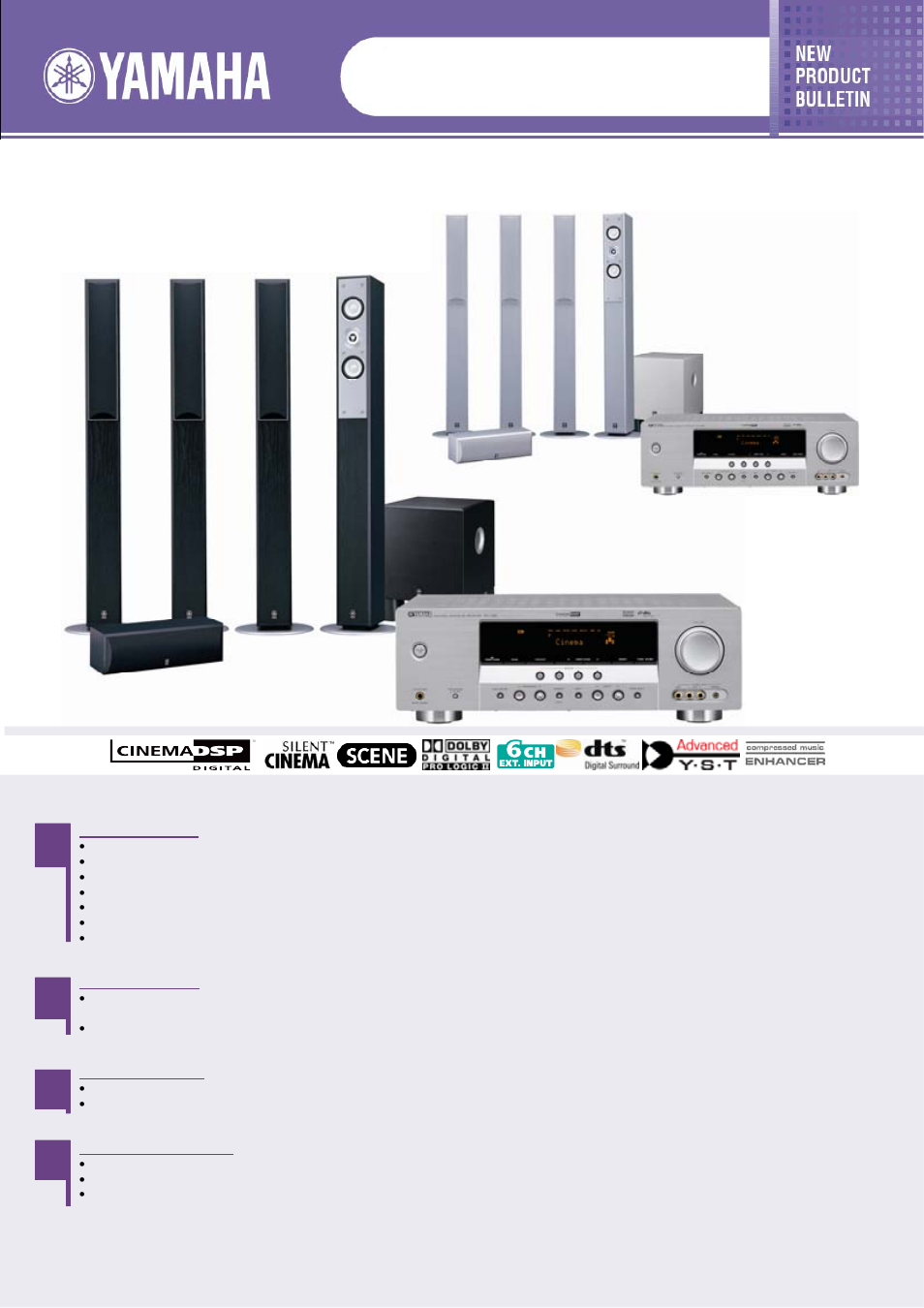 Yamaha YHT-485B/S User Manual | 2 pages