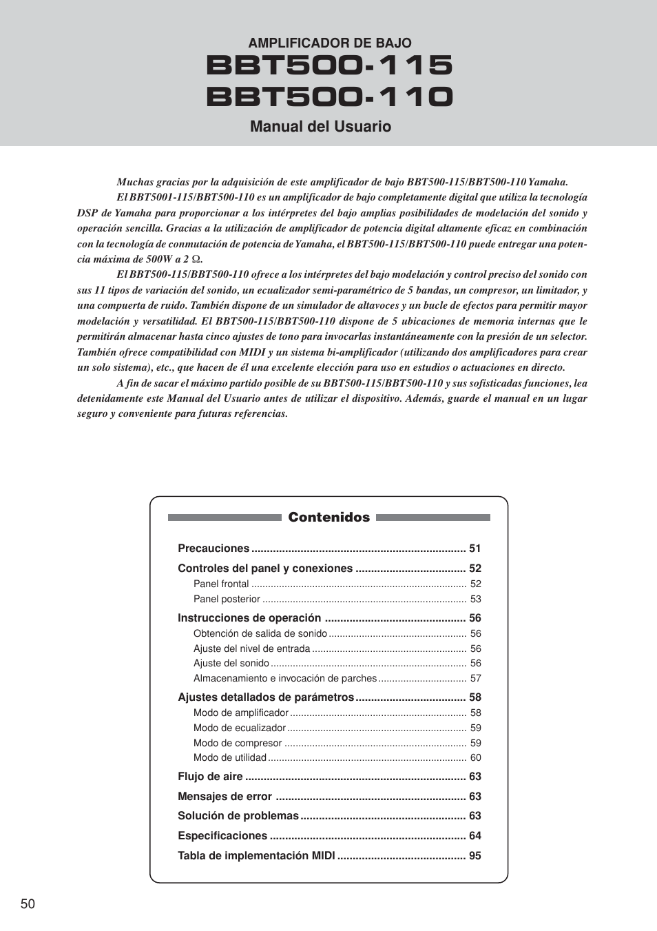 Yamaha BBT500-110 User Manual | Page 5 / 21