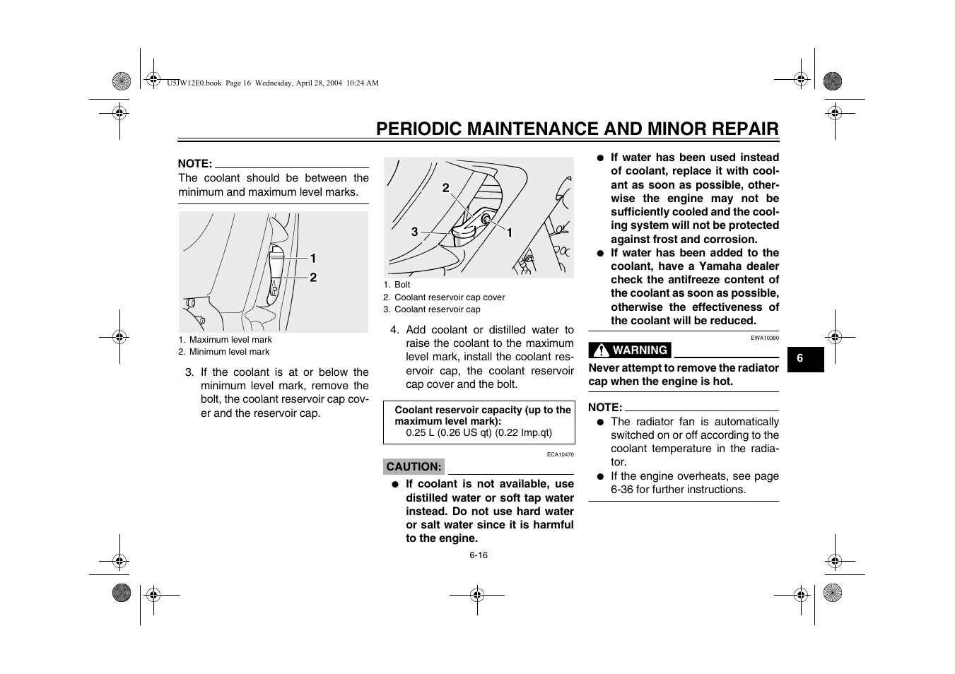Periodic maintenance and minor repair | Yamaha FJR1300T(C) User Manual | Page 59 / 100