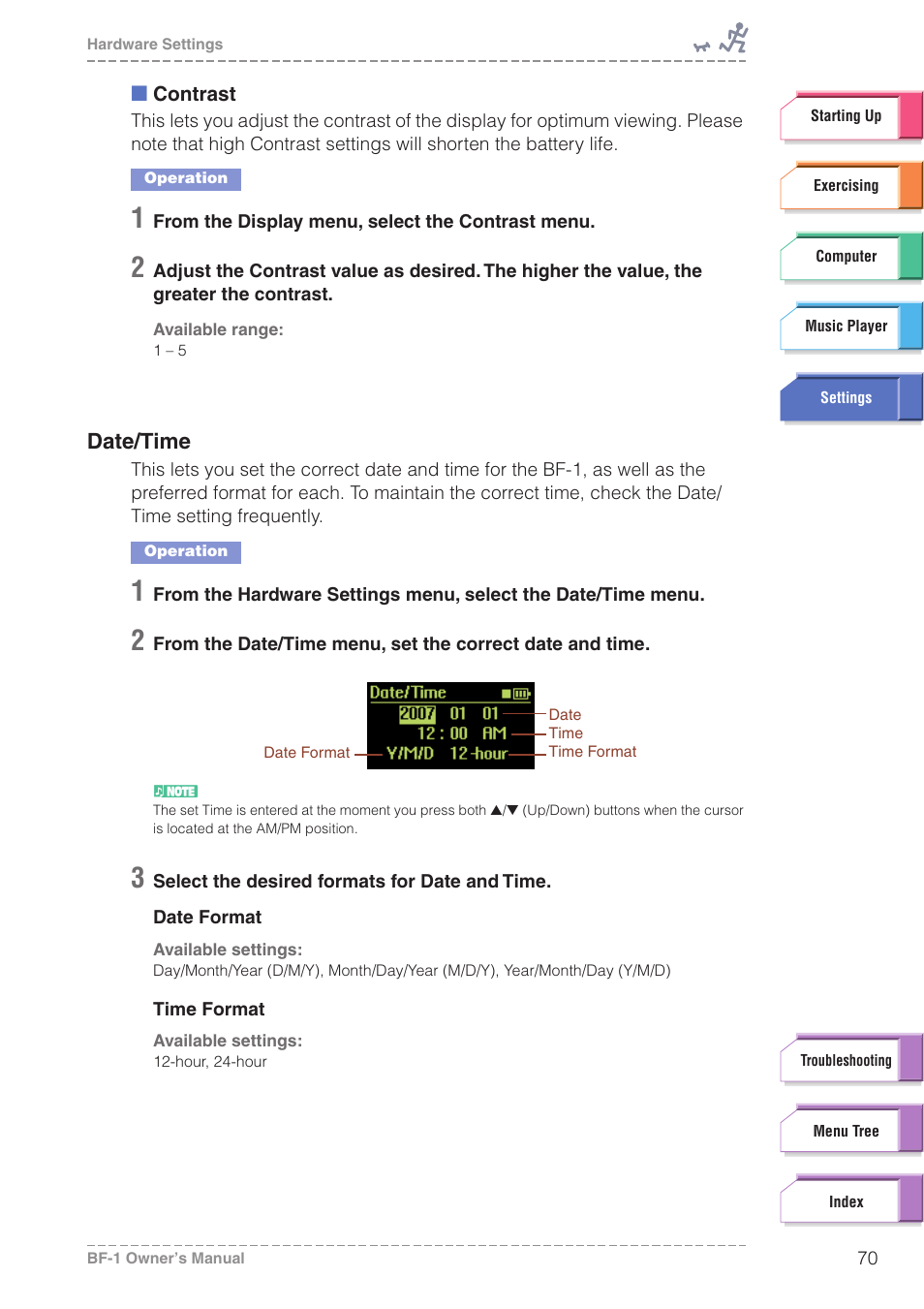 Date/time | Yamaha BODiBEAT BF-1 User Manual | Page 70 / 88
