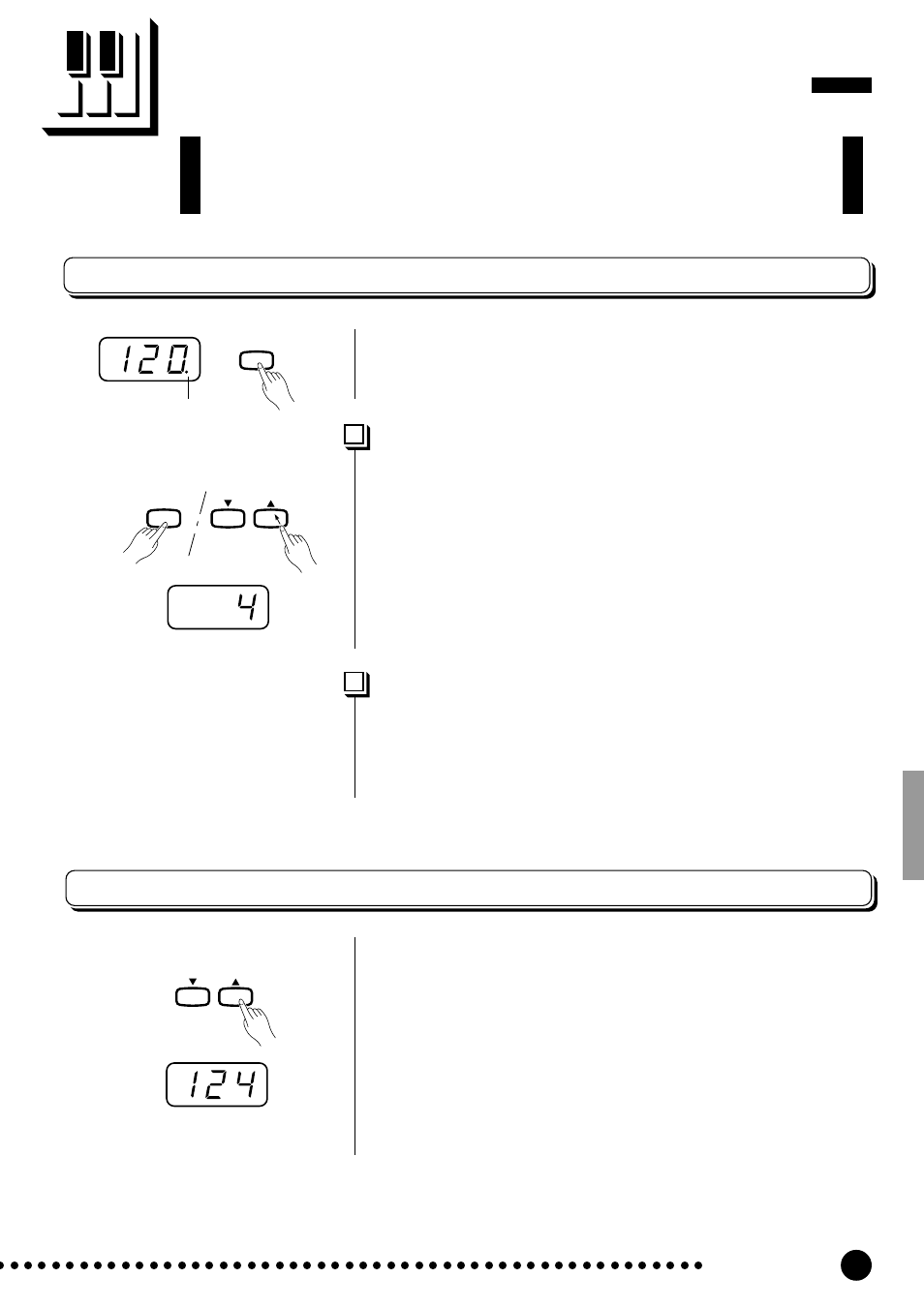 El metrónomo y el control del tempo, El metrónomo, Control del tempo | Signatura de tiempo del metrónomo, Función de volumen del metrónomo | Yamaha CLP-820S User Manual | Page 23 / 72