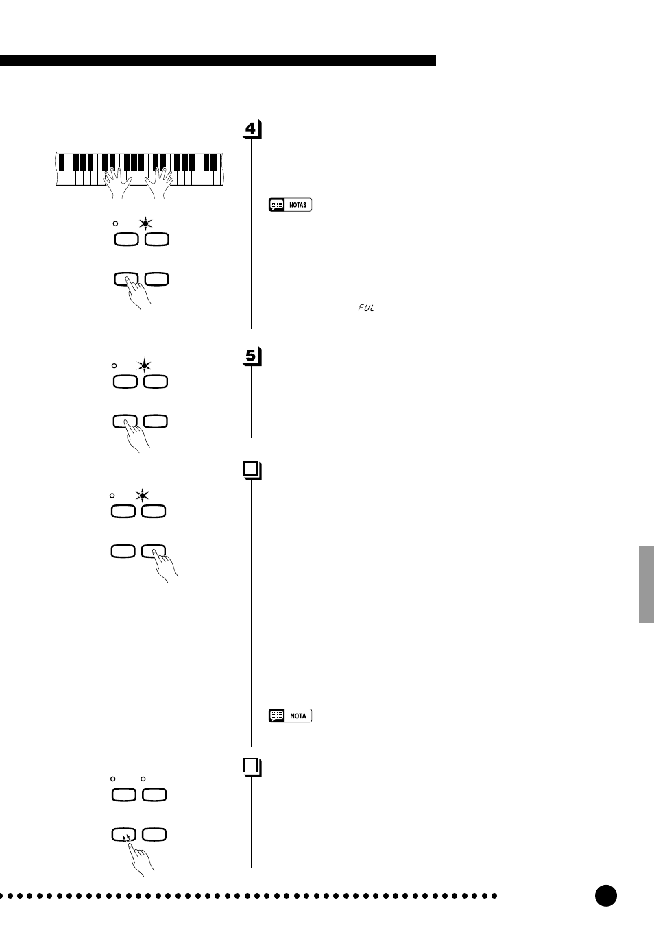 Empleo de la grabadora, Inicie la grabación, Detenga la grabación | Cambio de los ajustes iniciales, Borrado de una sola pista | Yamaha CLP-820S User Manual | Page 25 / 72