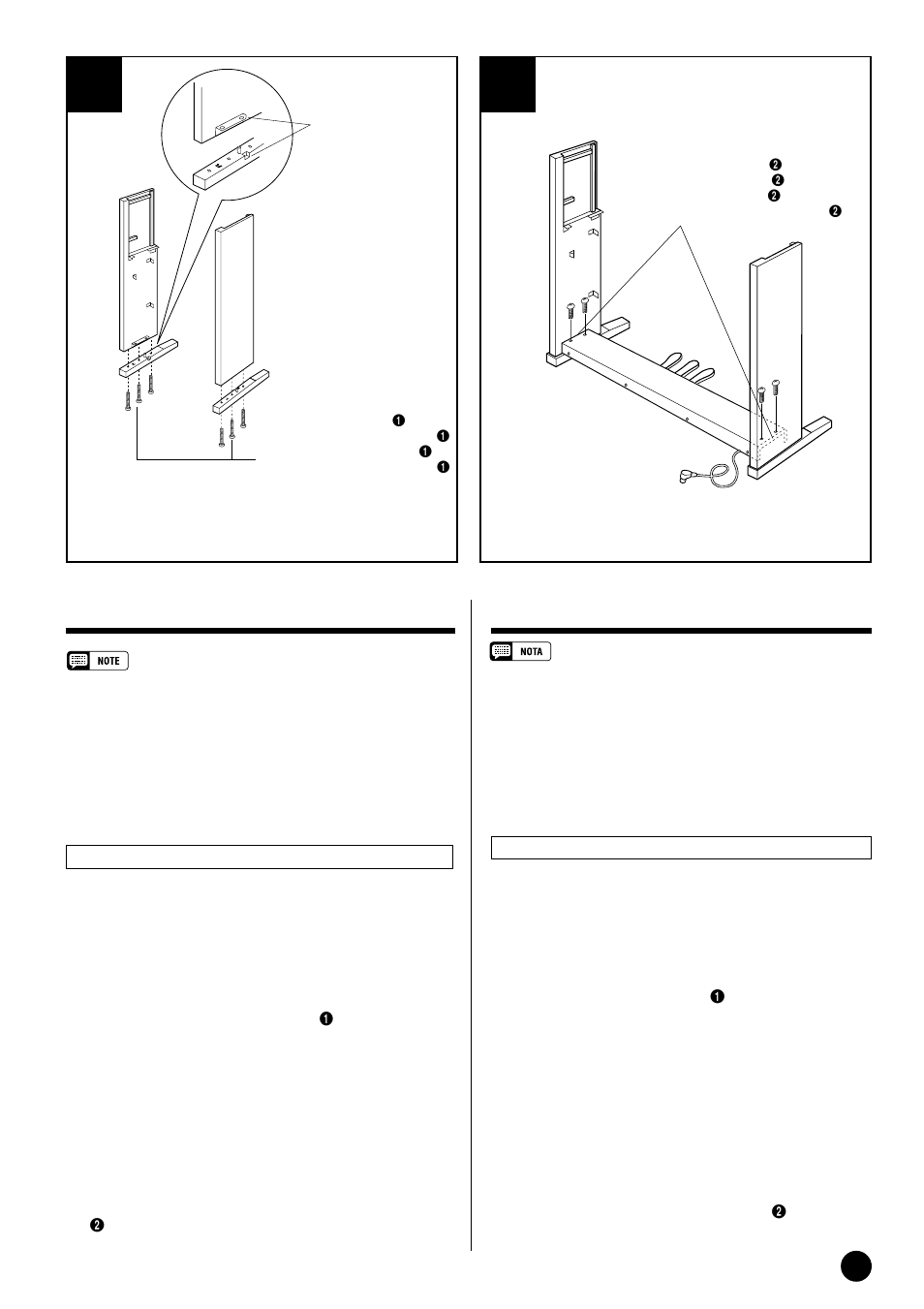 Clp-880: assemblage du support de clavier, Clp-880: conjunto del soporte del teclado | Yamaha CLP-820S User Manual | Page 49 / 72