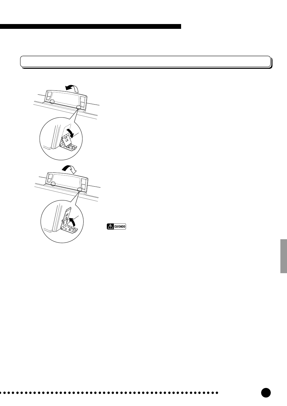 Cubierta del teclado y atril, Atril | Yamaha CLP-820S User Manual | Page 9 / 72