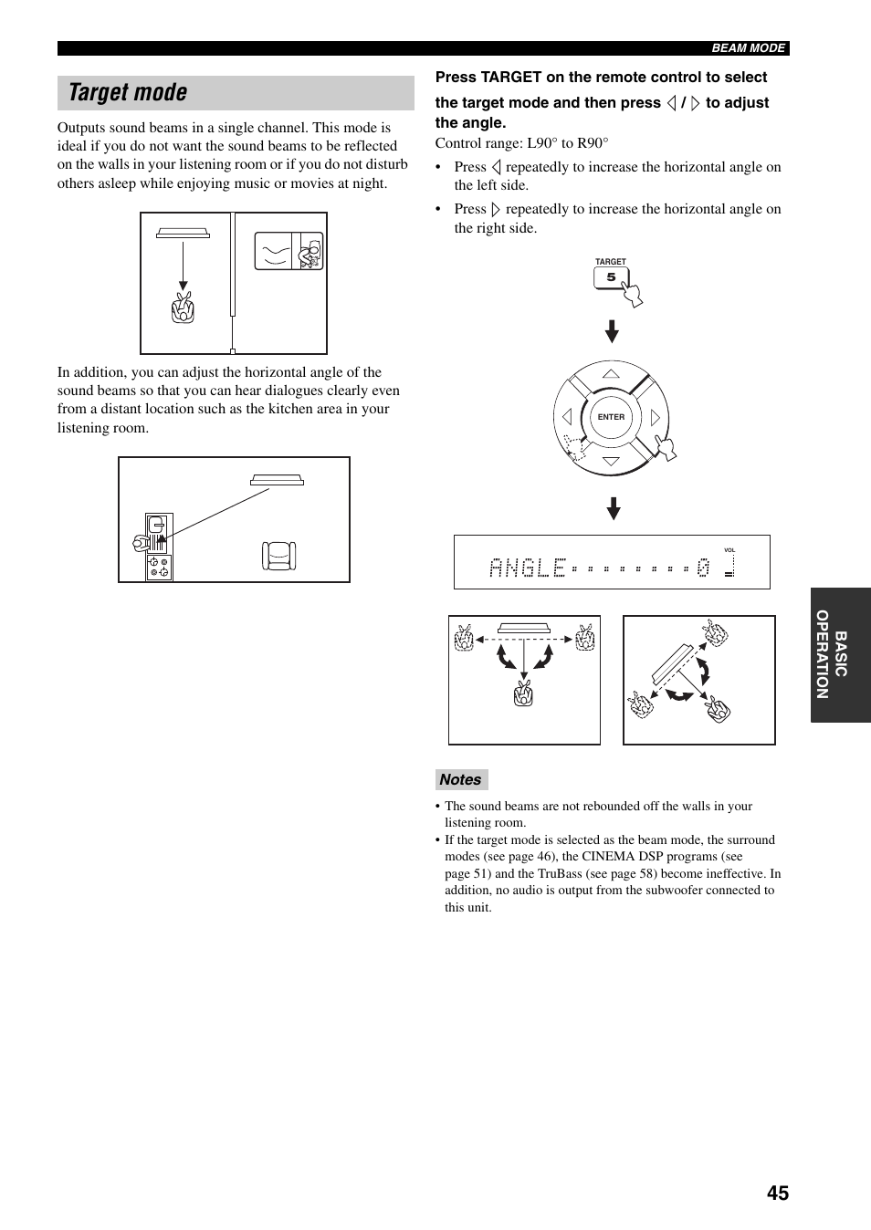 Target mode | Yamaha YSP-1000 User Manual | Page 49 / 106
