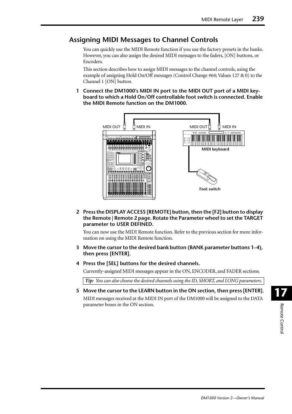 Assigning midi messages to channel controls | Yamaha 006IPTO-F0 User Manual | Page 239 / 388