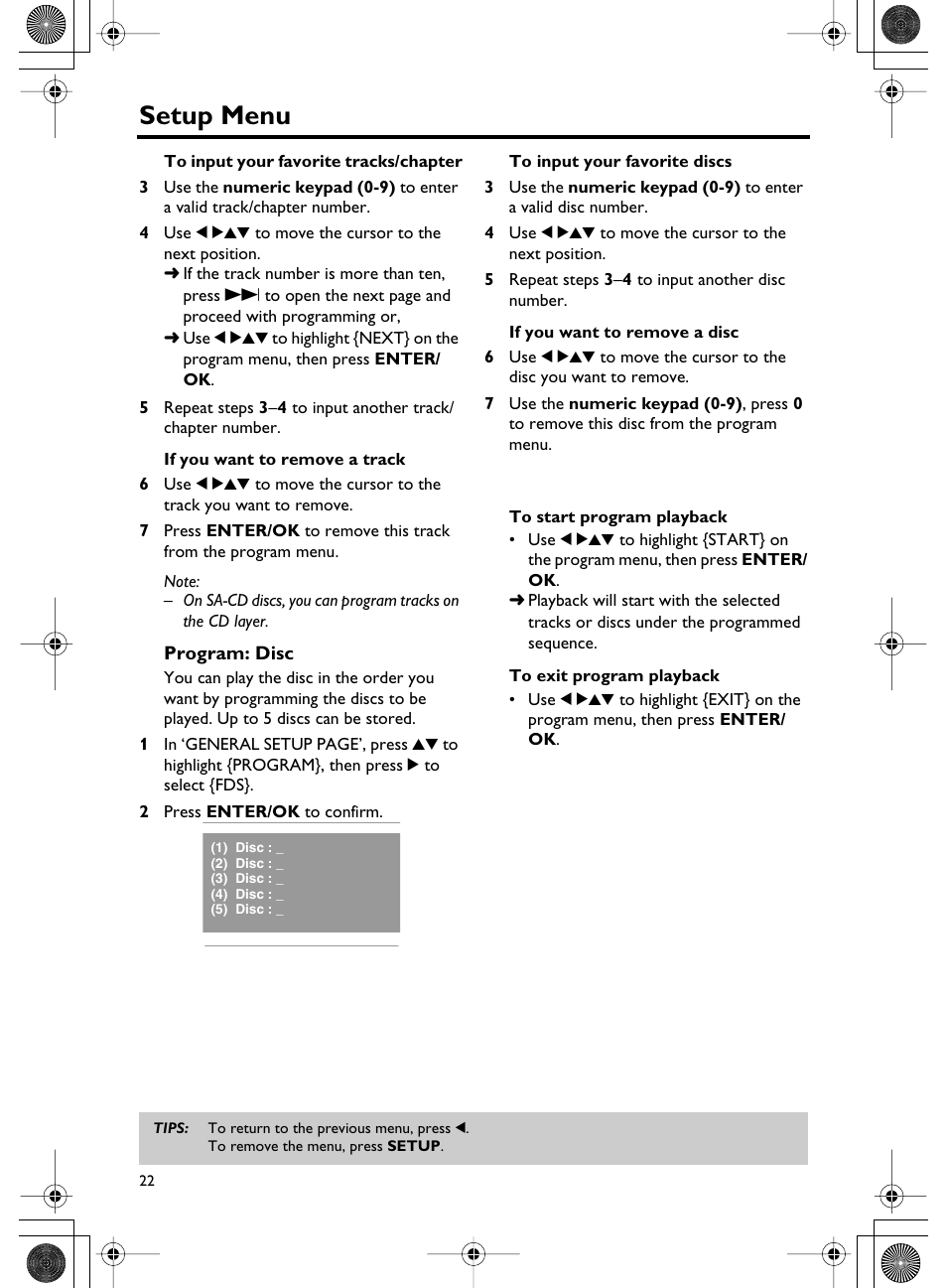Setup menu | Yamaha DVD-C750 User Manual | Page 26 / 40