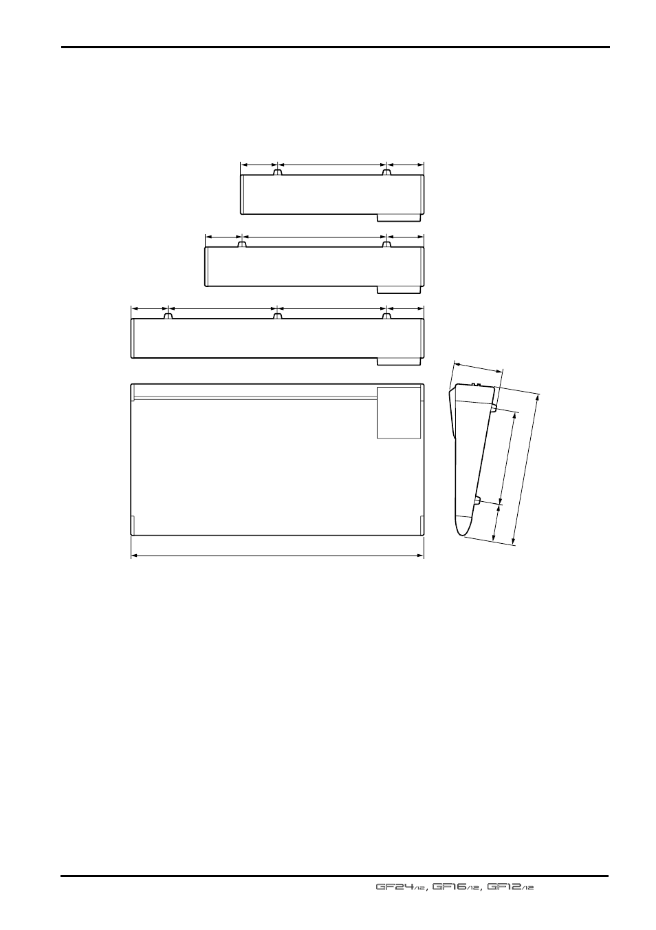 Dimensions | Yamaha GF24/12 User Manual | Page 23 / 26