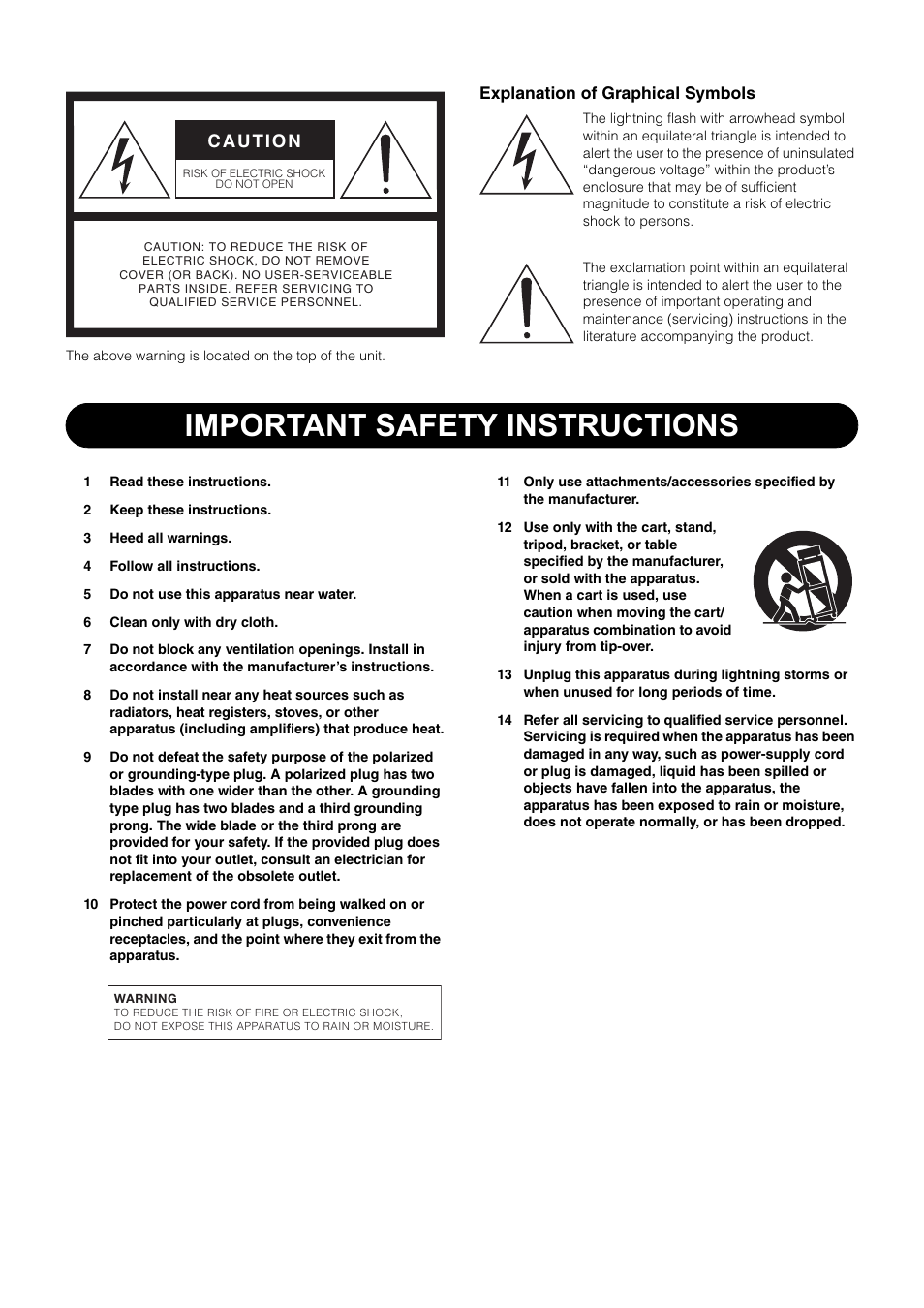 Important safety instructions | Yamaha 1009MWTO-F0 User Manual | Page 2 / 80