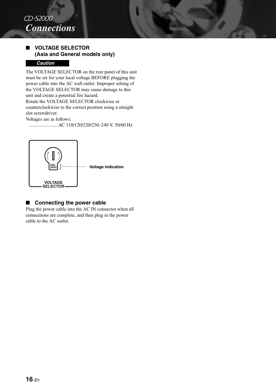 Connections | Yamaha CD-S2000 User Manual | Page 16 / 29