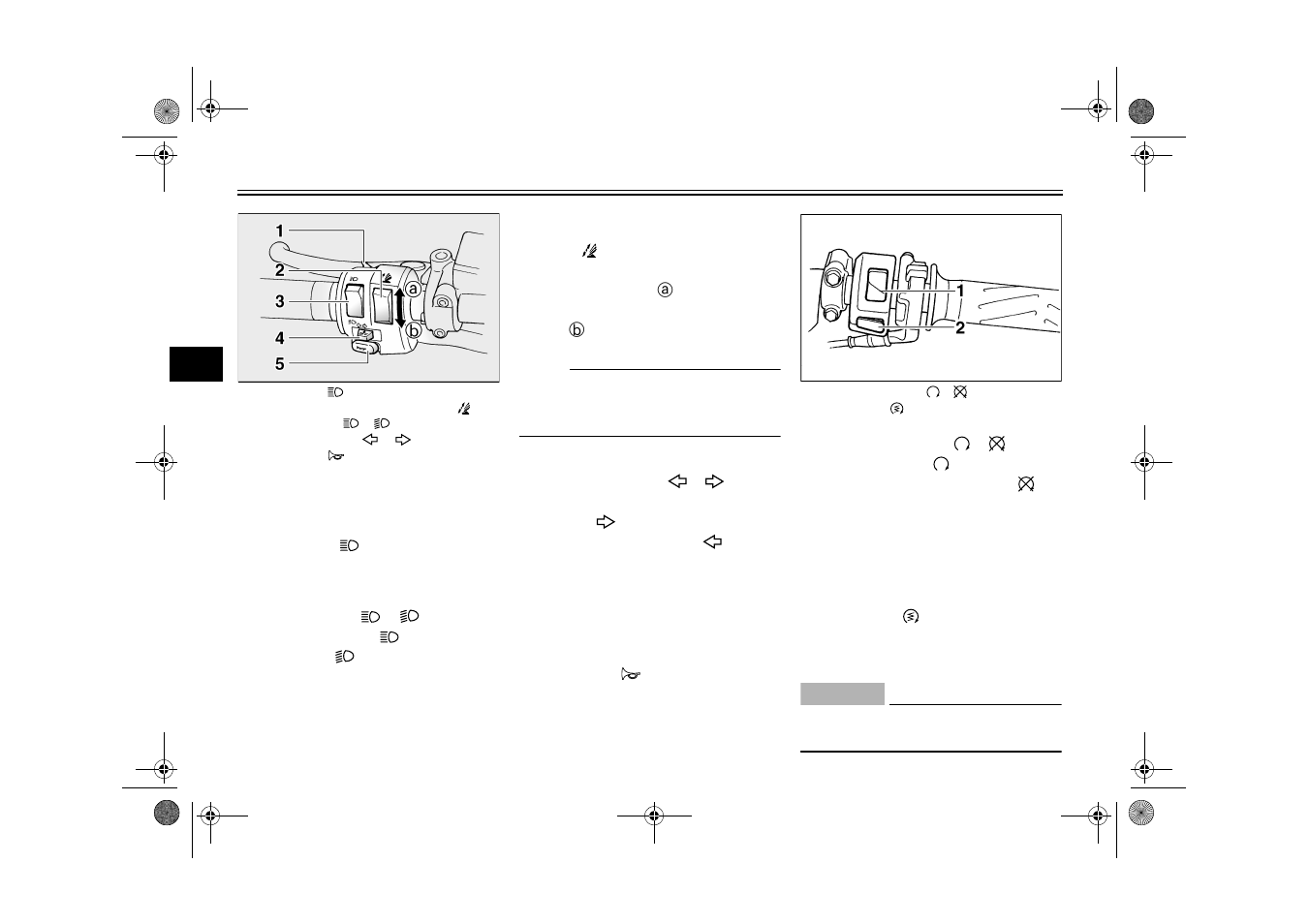 Instrument and control functions, Handlebar switches | Yamaha FJR1300 User Manual | Page 26 / 106
