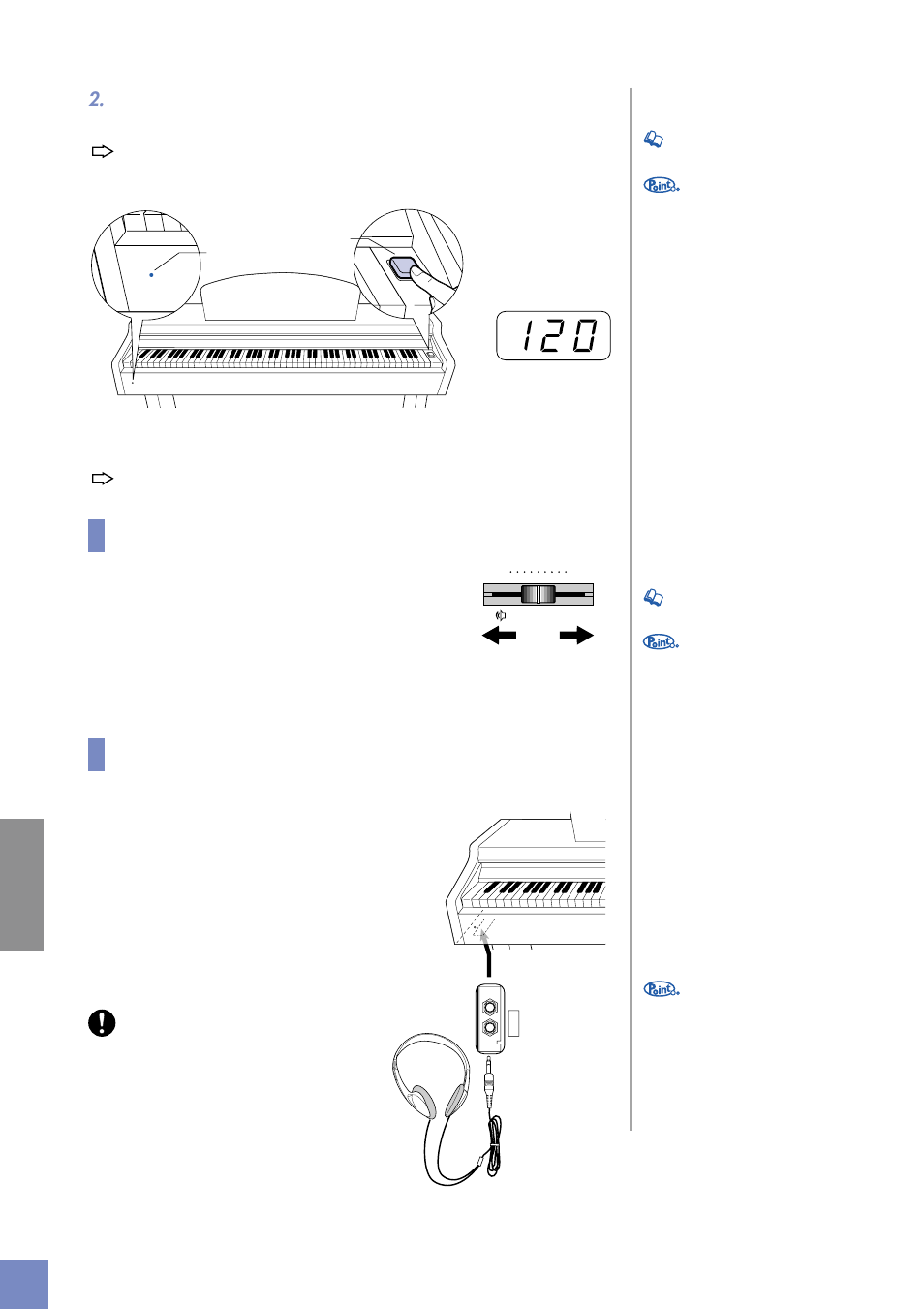 音 量（ボリューム）調節, ヘ ッドフォンを使う場合 | Yamaha J-5000 User Manual | Page 10 / 60