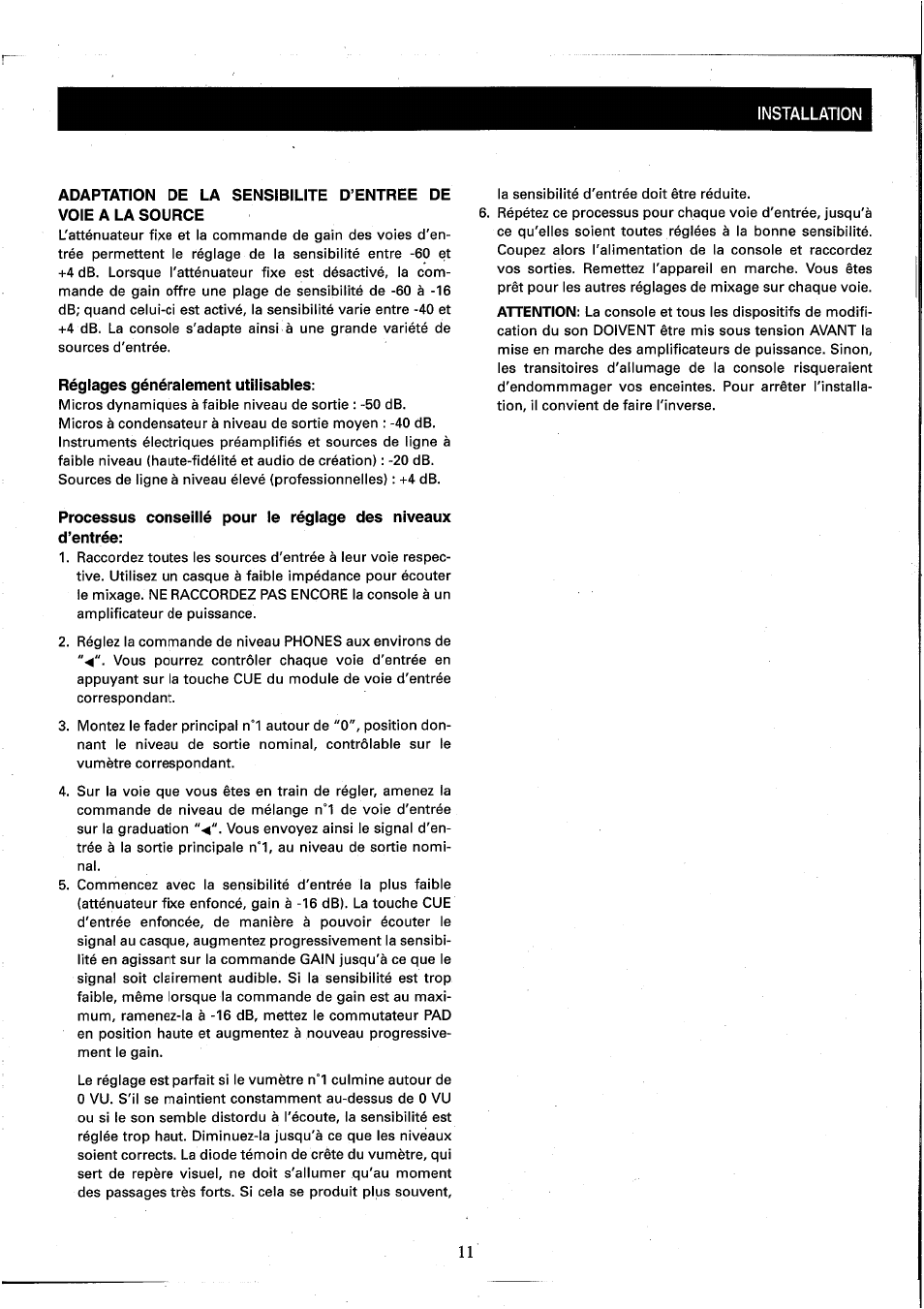 Réglages généralement utilisables | Yamaha MC2410M User Manual | Page 31 / 58