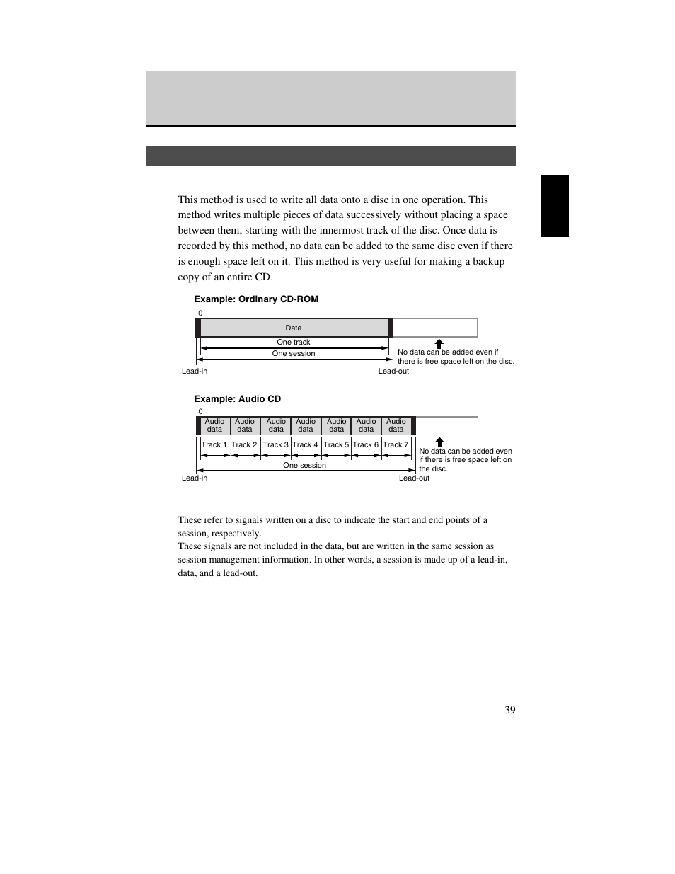 Appendix, Recording methods, Disc-at-once (dao) | Yamaha CD Recordable/Rewritable Drive CRW-70 User Manual | Page 48 / 61