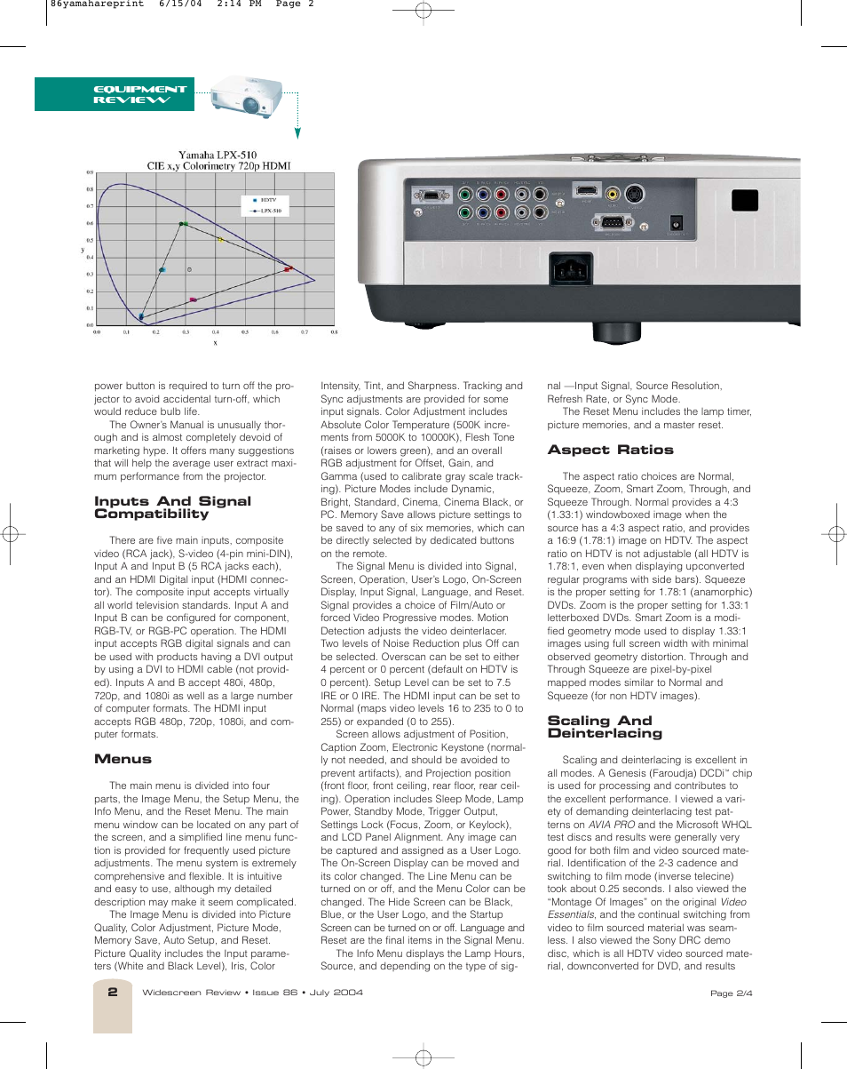Yamaha LPX-510 User Manual | Page 2 / 4