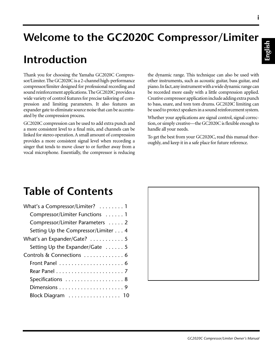 Yamaha GC2020C User Manual | Page 2 / 50