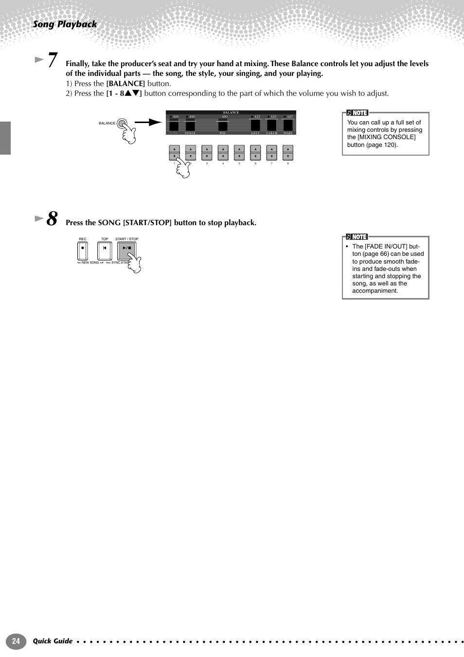 Song playback | Yamaha CVP-207  EN User Manual | Page 24 / 176