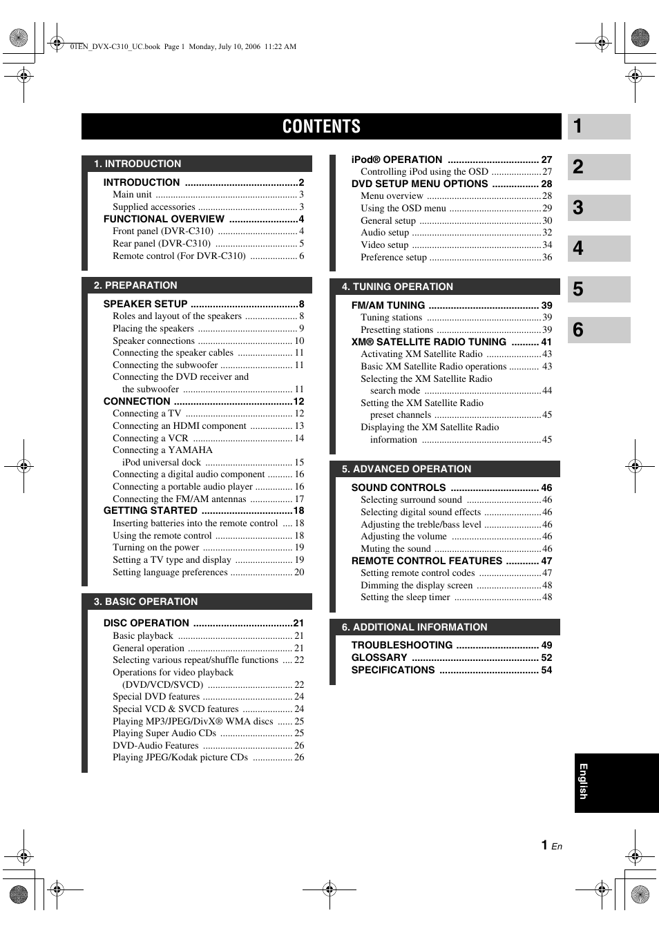 Yamaha DVX-C310SW User Manual | Page 5 / 60