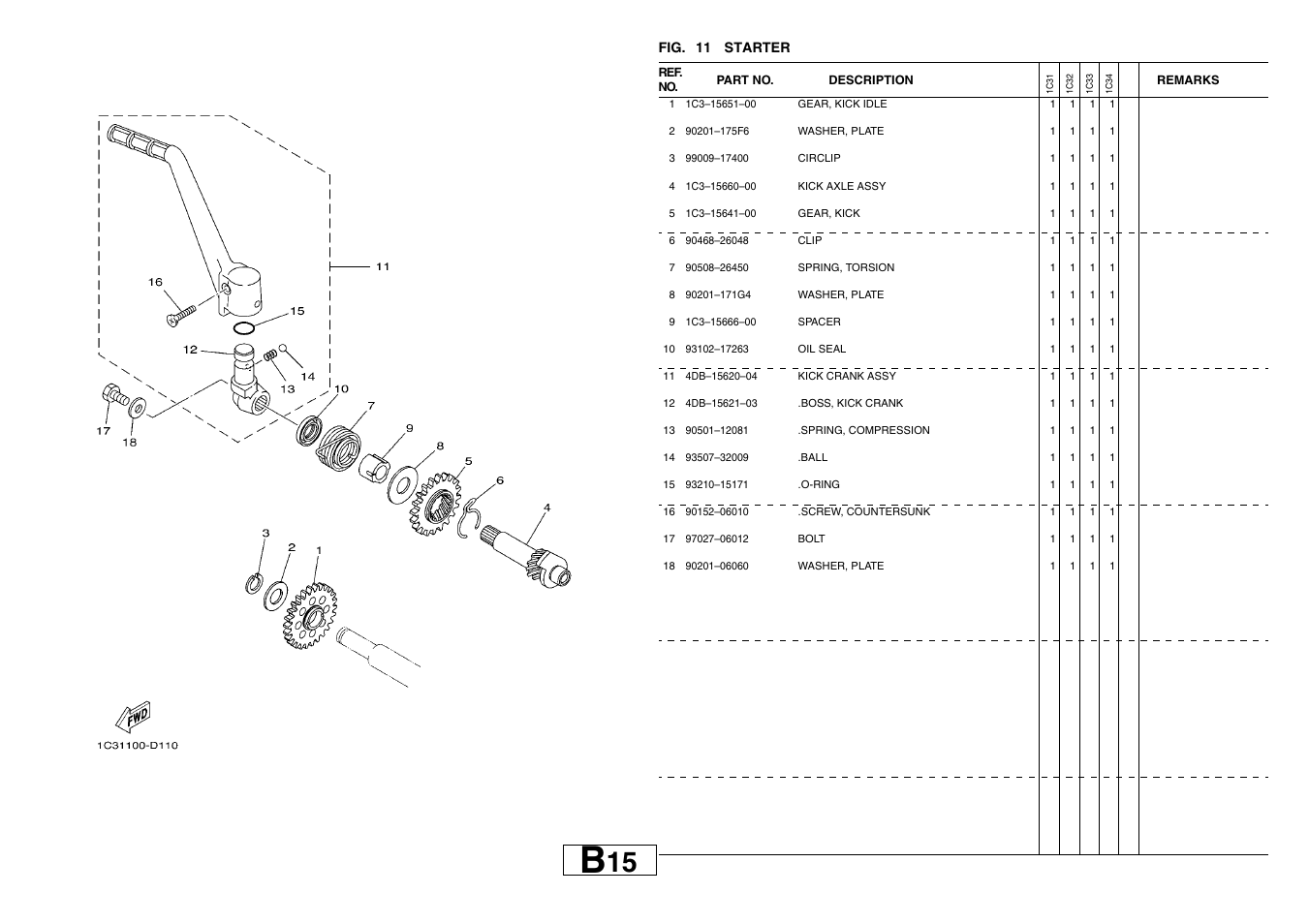 Starter | Yamaha YZ125T1 User Manual | Page 21 / 58