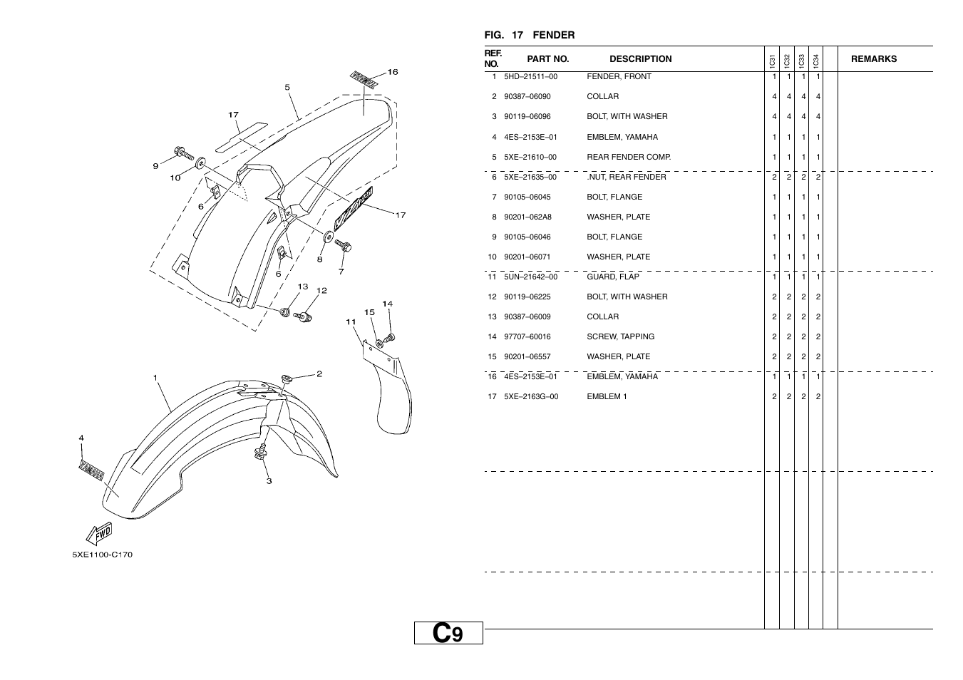 Fender | Yamaha YZ125T1 User Manual | Page 29 / 58