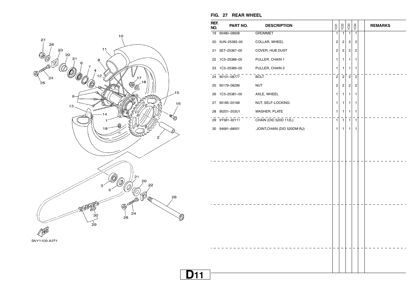 Yamaha YZ125T1 User Manual | Page 45 / 58