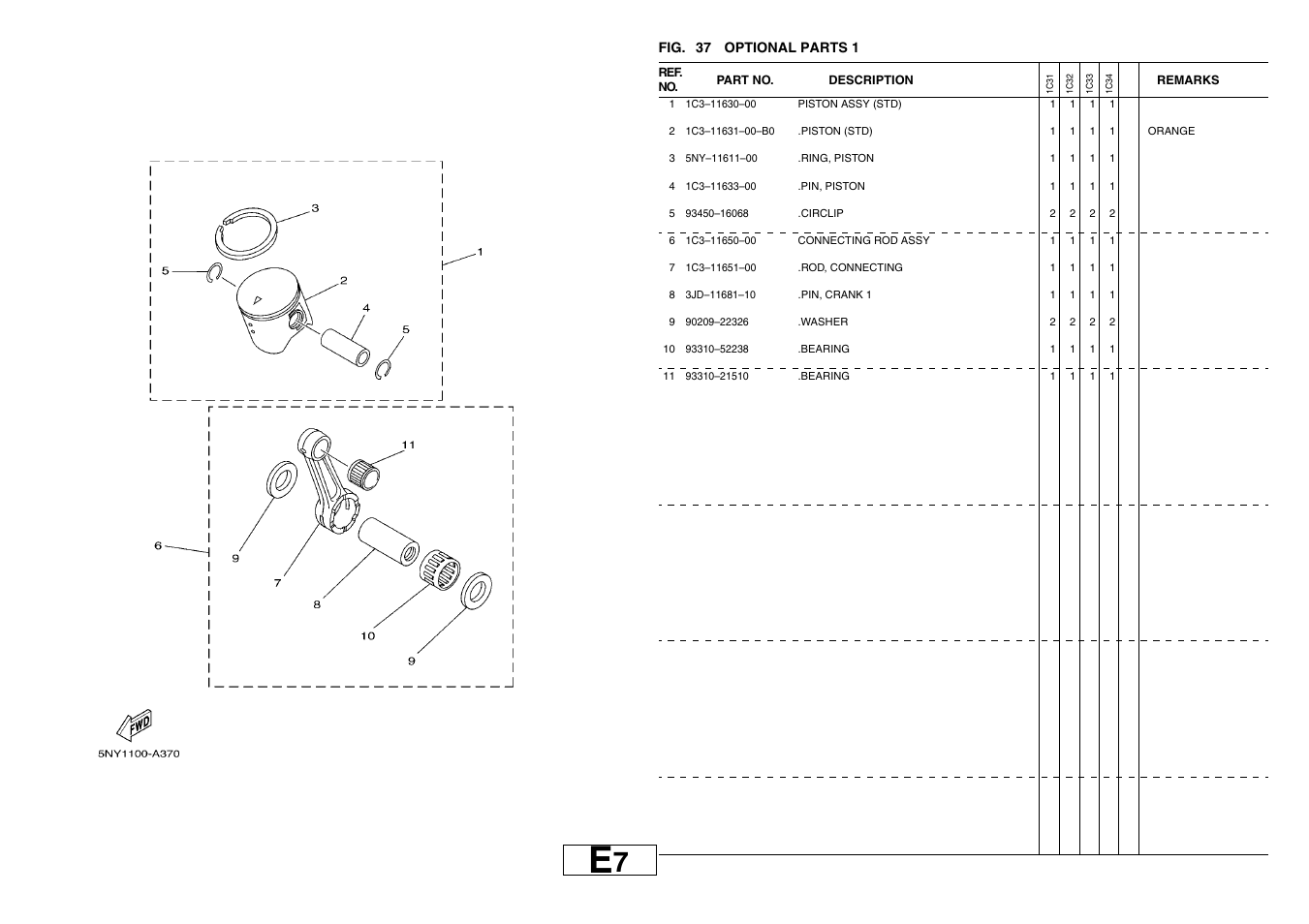 Optional parts 1 | Yamaha YZ125T1 User Manual | Page 55 / 58