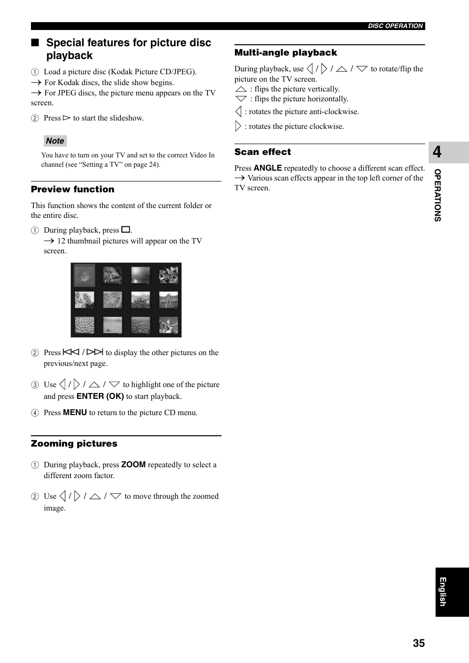 Special features for picture disc playback | Yamaha DVX-S301 User Manual | Page 40 / 65