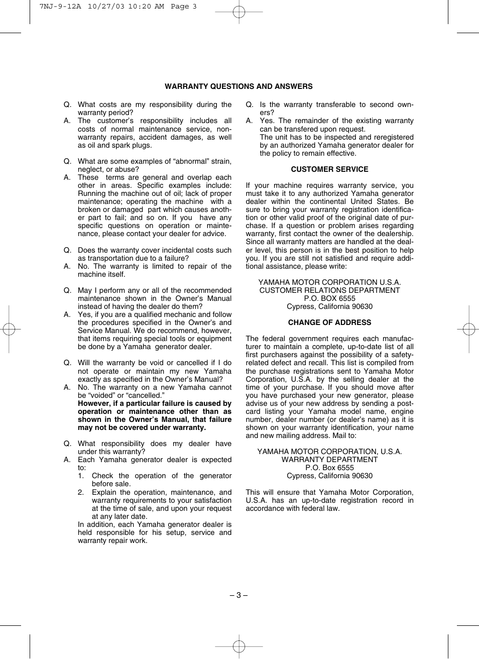 Yamaha EF1600 User Manual | Page 8 / 41