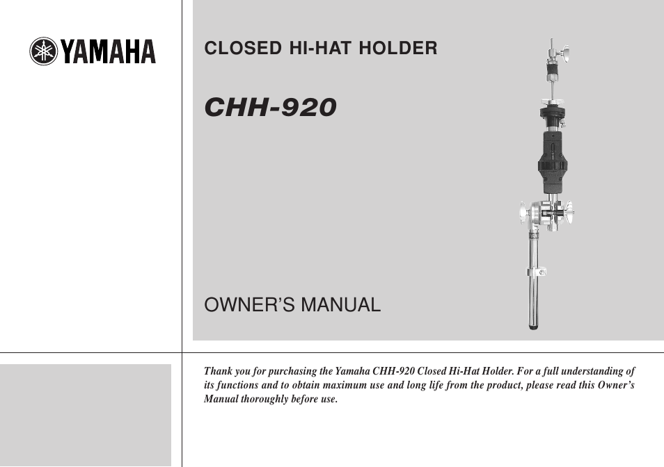 Yamaha Closed Hi-Hat Holder CHH-920 User Manual | 4 pages