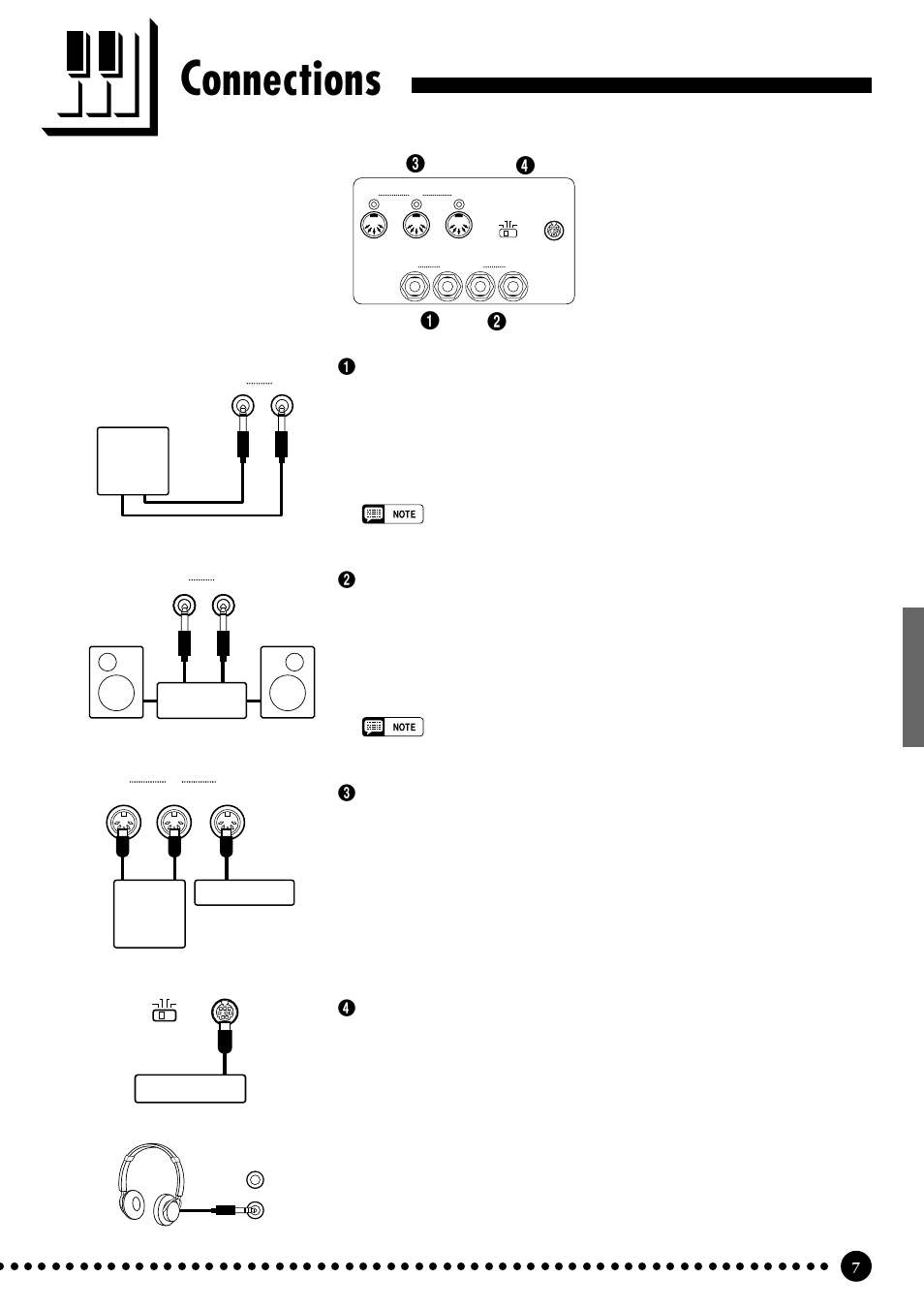 Connections | Yamaha CLP-555 User Manual | Page 9 / 54