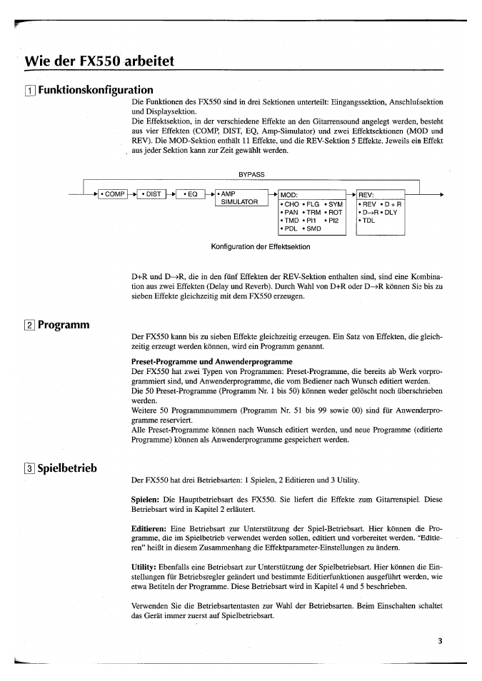 Wie der fx550 arbeitet, T] funktionskonfiguration | Yamaha FX550 User Manual | Page 103 / 150