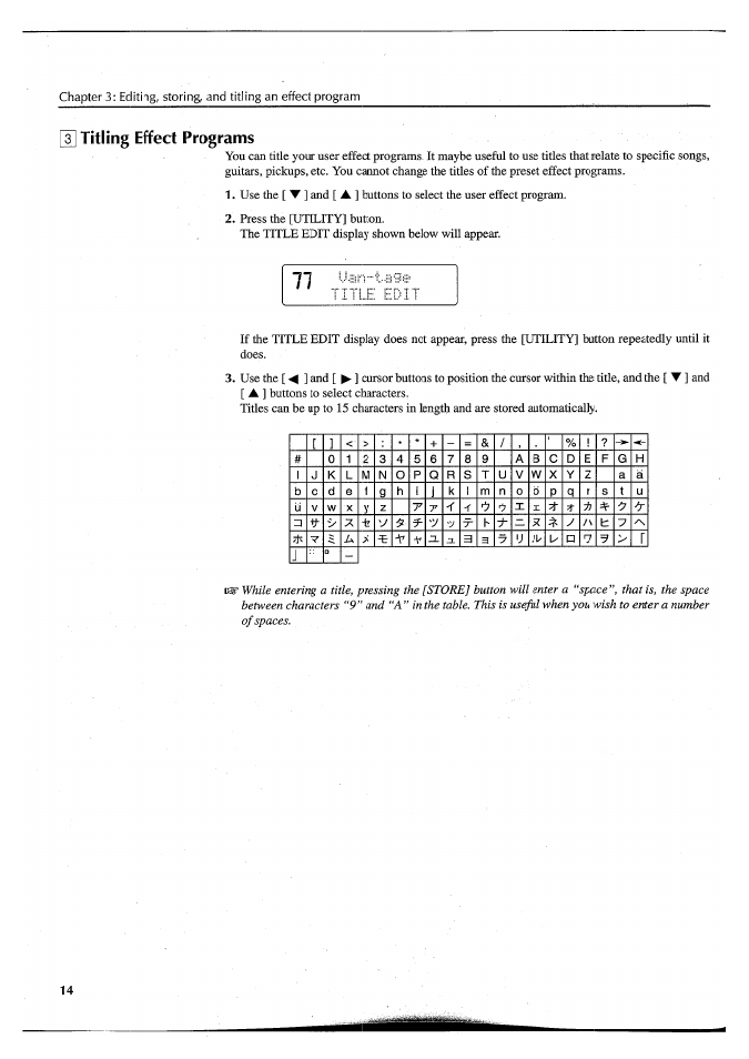 Titling effect programs | Yamaha FX550 User Manual | Page 16 / 150