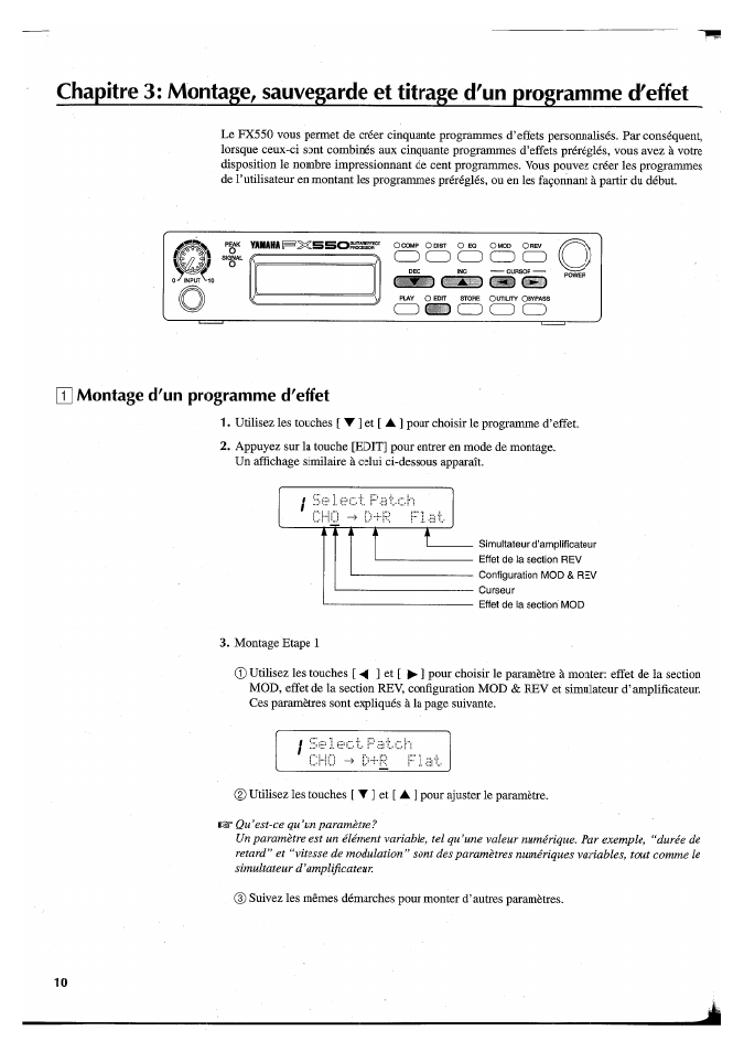 Cö œ) ced, Montage d'un programme d'effet, D'un programme d'eifet | Czd cd cd czd cd, Cd cd co cd co | Yamaha FX550 User Manual | Page 61 / 150